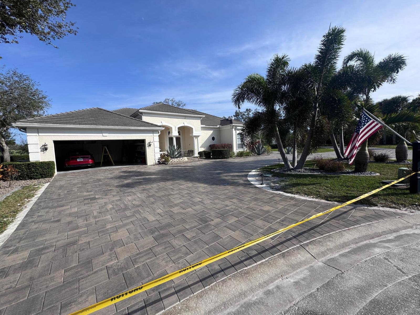 Beautiful paver driveway installation